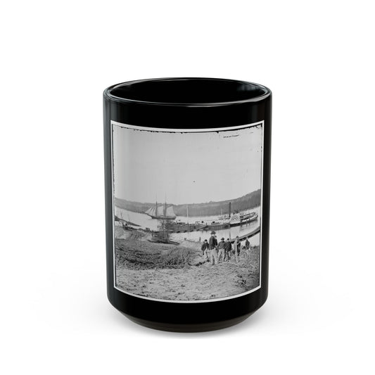 City Point, Va., Vicinity. Medical Supply Boat Planter At General Hospital Wharf On The Appomattox (U.S. Civil War) Black Coffee Mug