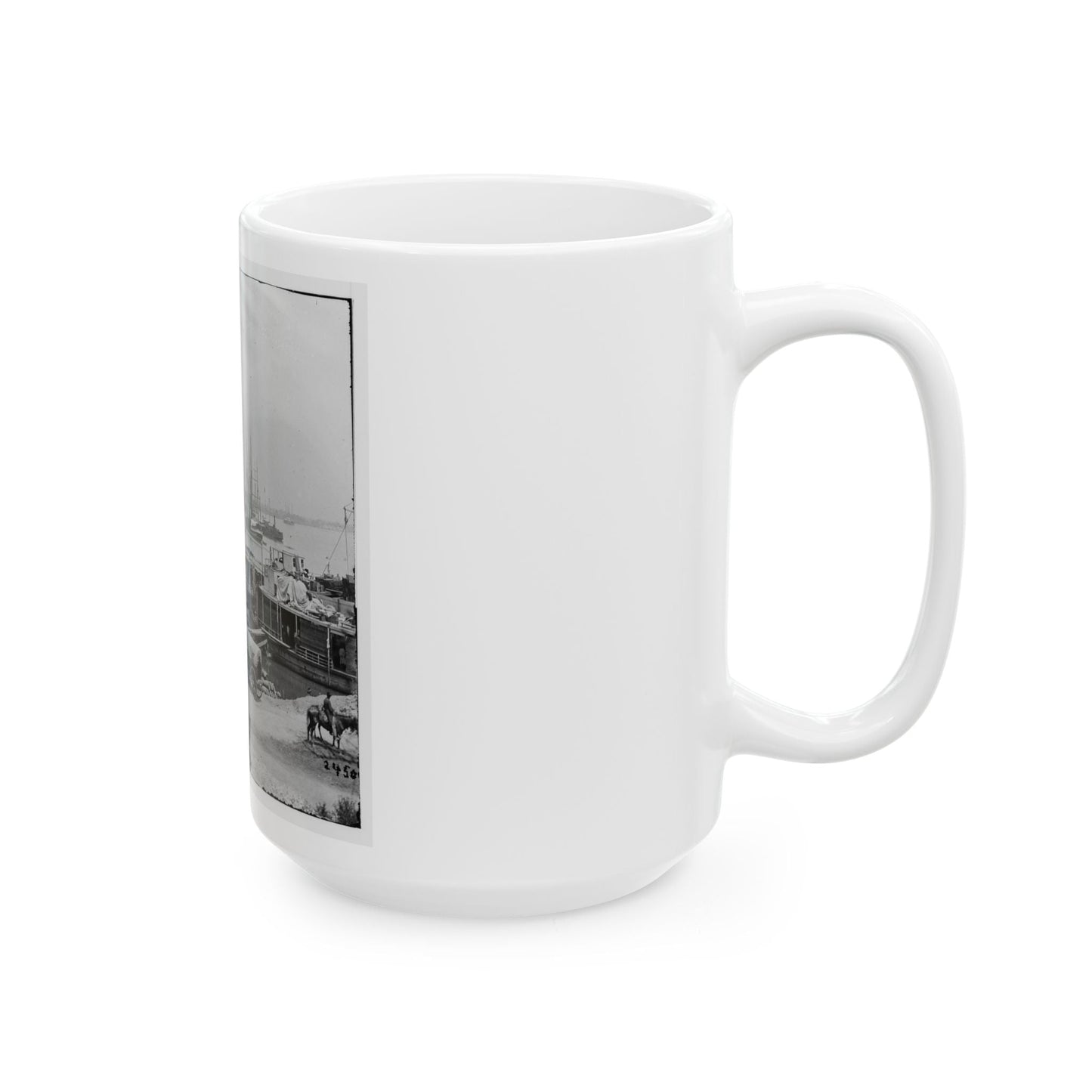 City Point, Va. View Of Waterfront With Federal Supply Boats (U.S. Civil War) White Coffee Mug-The Sticker Space