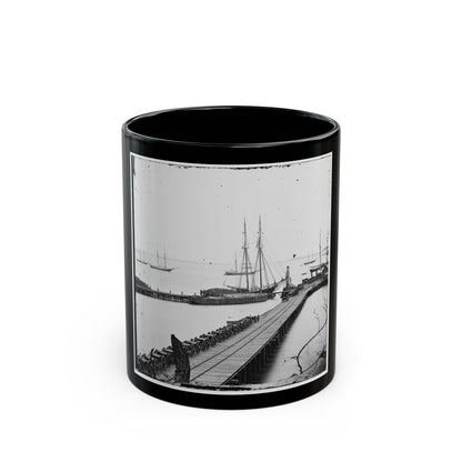 City Point, Va. Wharf, Federal Artillery, And Anchored Schooners (U.S. Civil War) Black Coffee Mug