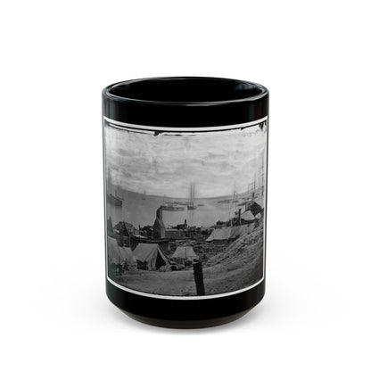 City Point, Va. Wharves After The Explosion Of Ordnance Barges On August 4, 1864 (U.S. Civil War) Black Coffee Mug