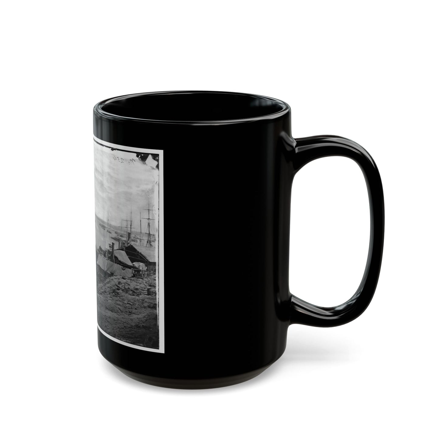 City Point, Va. Wharves After The Explosion Of Ordnance Barges On August 4, 1864 (U.S. Civil War) Black Coffee Mug