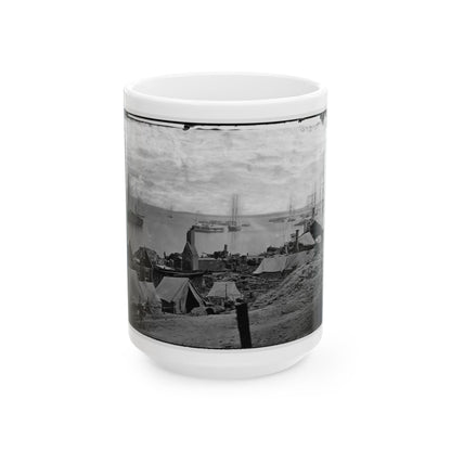 City Point, Va. Wharves After The Explosion Of Ordnance Barges On August 4, 1864 (U.S. Civil War) White Coffee Mug