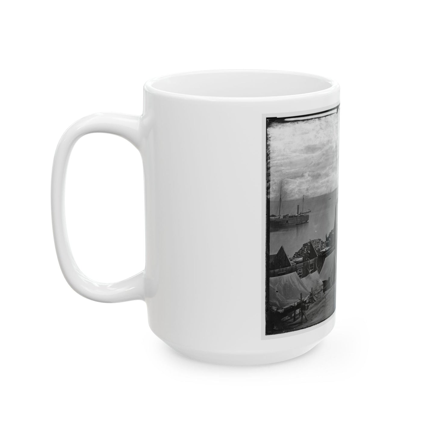 City Point, Va. Wharves After The Explosion Of Ordnance Barges On August 4, 1864 (U.S. Civil War) White Coffee Mug