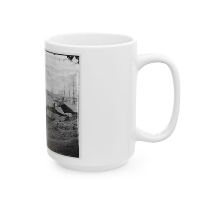 City Point, Va. Wharves After The Explosion Of Ordnance Barges On August 4, 1864 (U.S. Civil War) White Coffee Mug