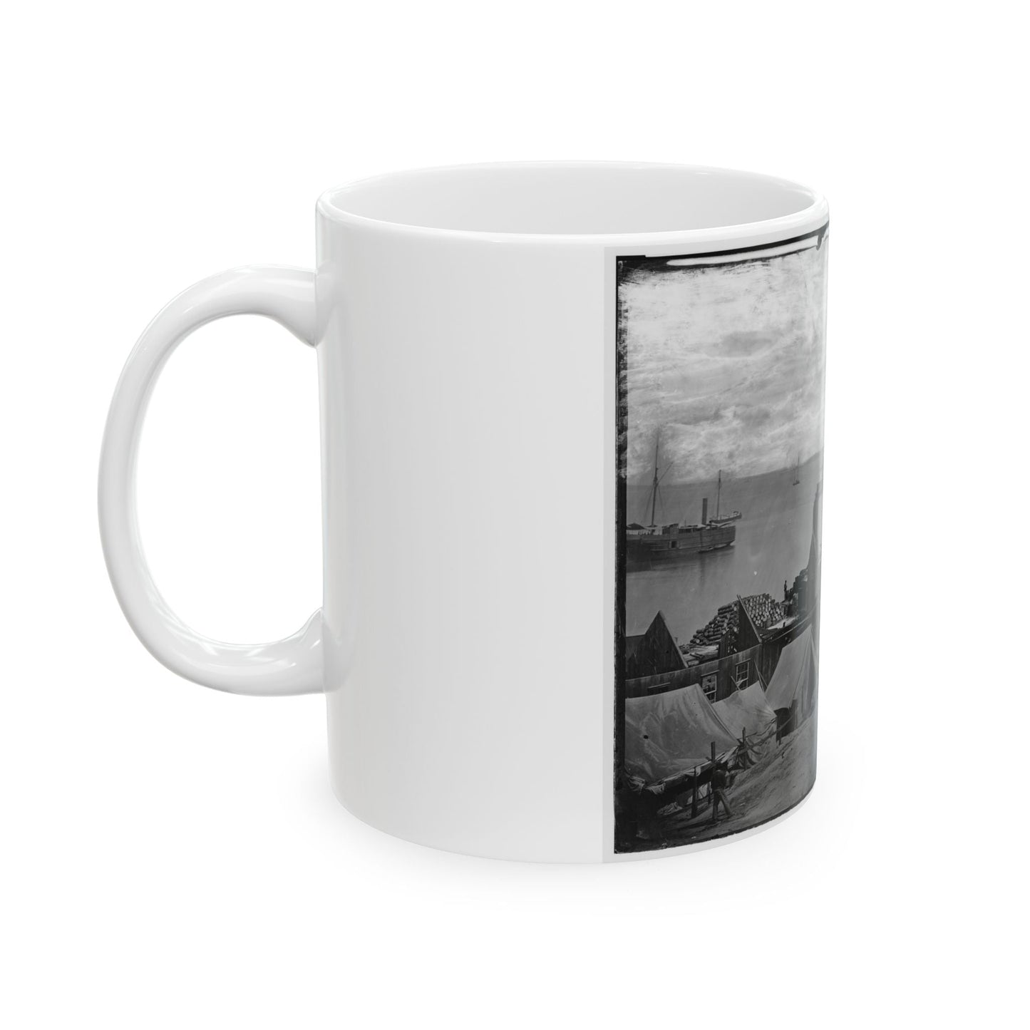 City Point, Va. Wharves After The Explosion Of Ordnance Barges On August 4, 1864 (U.S. Civil War) White Coffee Mug