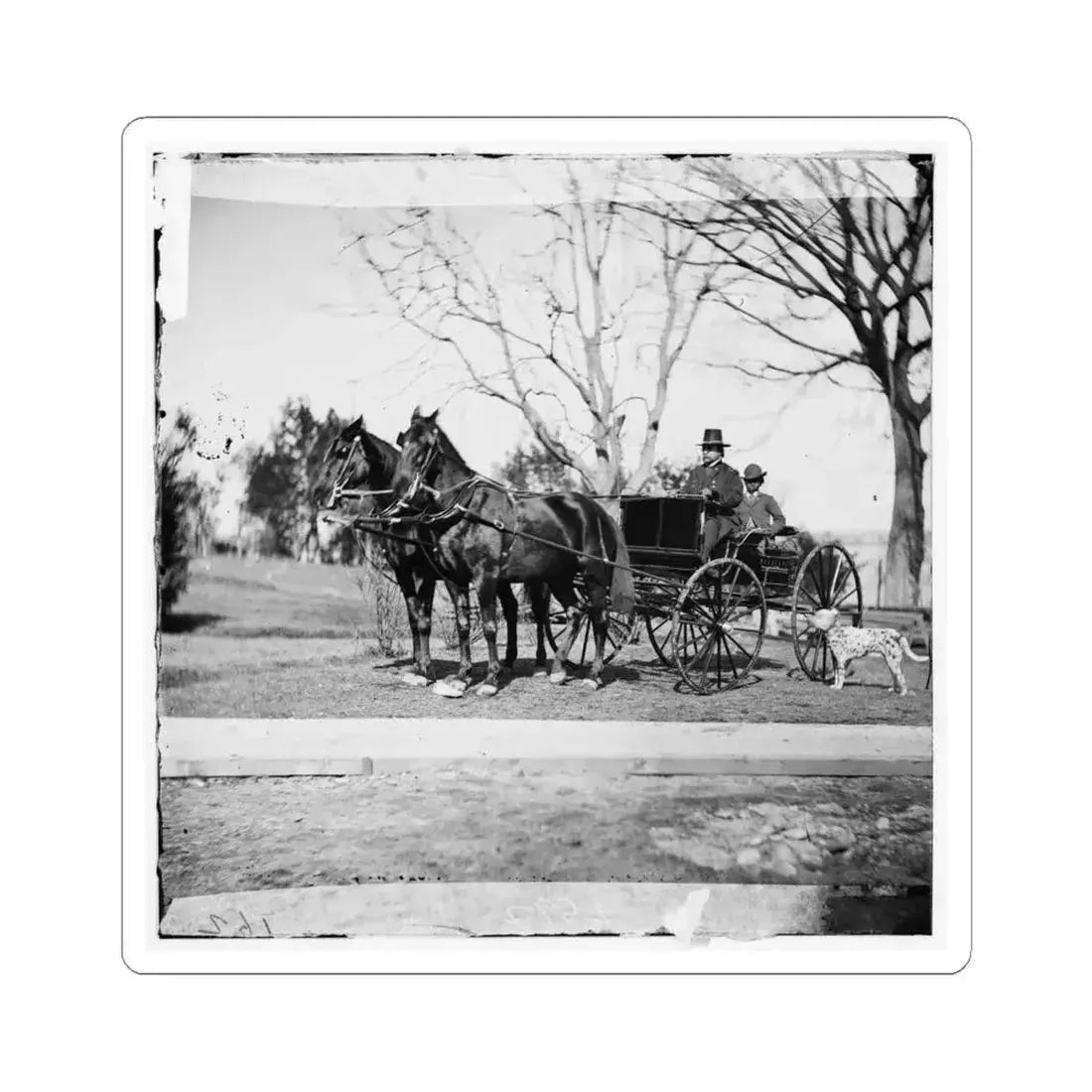 City Point, Virginia. Gen. Rufus Ingalls in Buggy With Colored Boy (U.S. Civil War) STICKER Vinyl Kiss-Cut Decal 6 Inch White - The Sticker Space