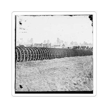 City Point, Virginia (Vicinity). Park of Army Wagon Wheels (U.S. Civil War) STICKER Vinyl Kiss-Cut Decal 6 Inch White - The Sticker Space