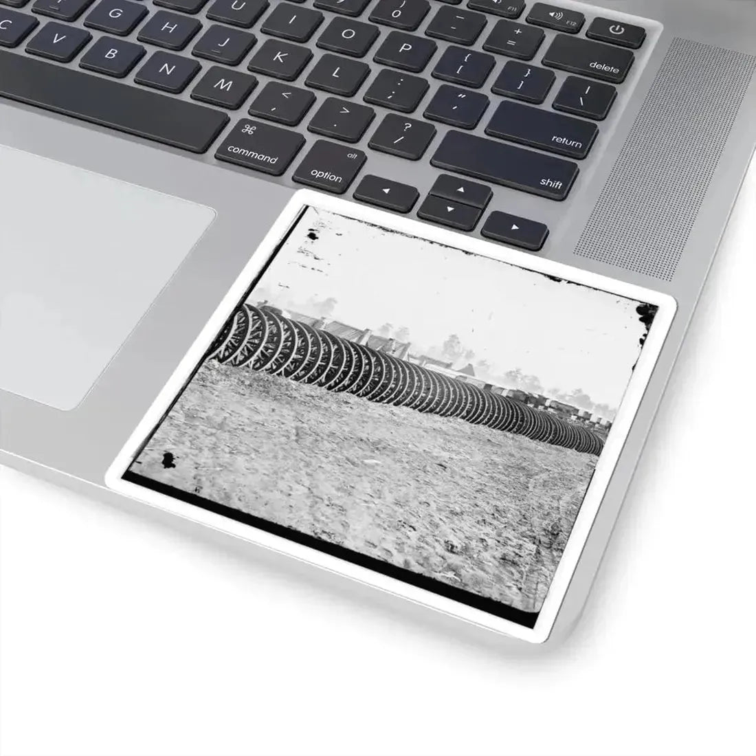 City Point, Virginia (Vicinity). Park of Army Wagon Wheels (U.S. Civil War) STICKER Vinyl Kiss-Cut Decal - The Sticker Space