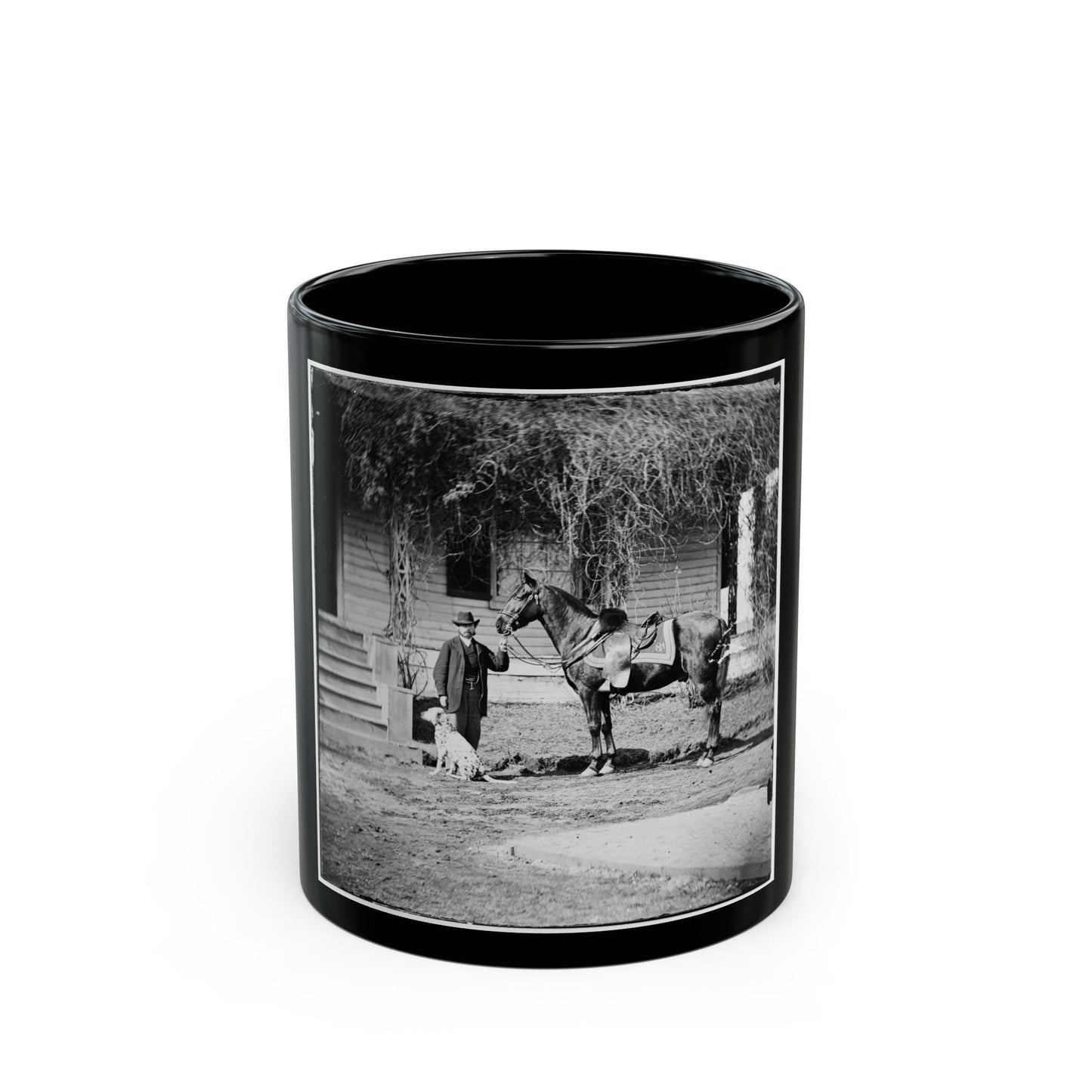 City Point, Virginia. Gen. Rufus Ingalls' Horse And Dog (U.S. Civil War) Black Coffee Mug