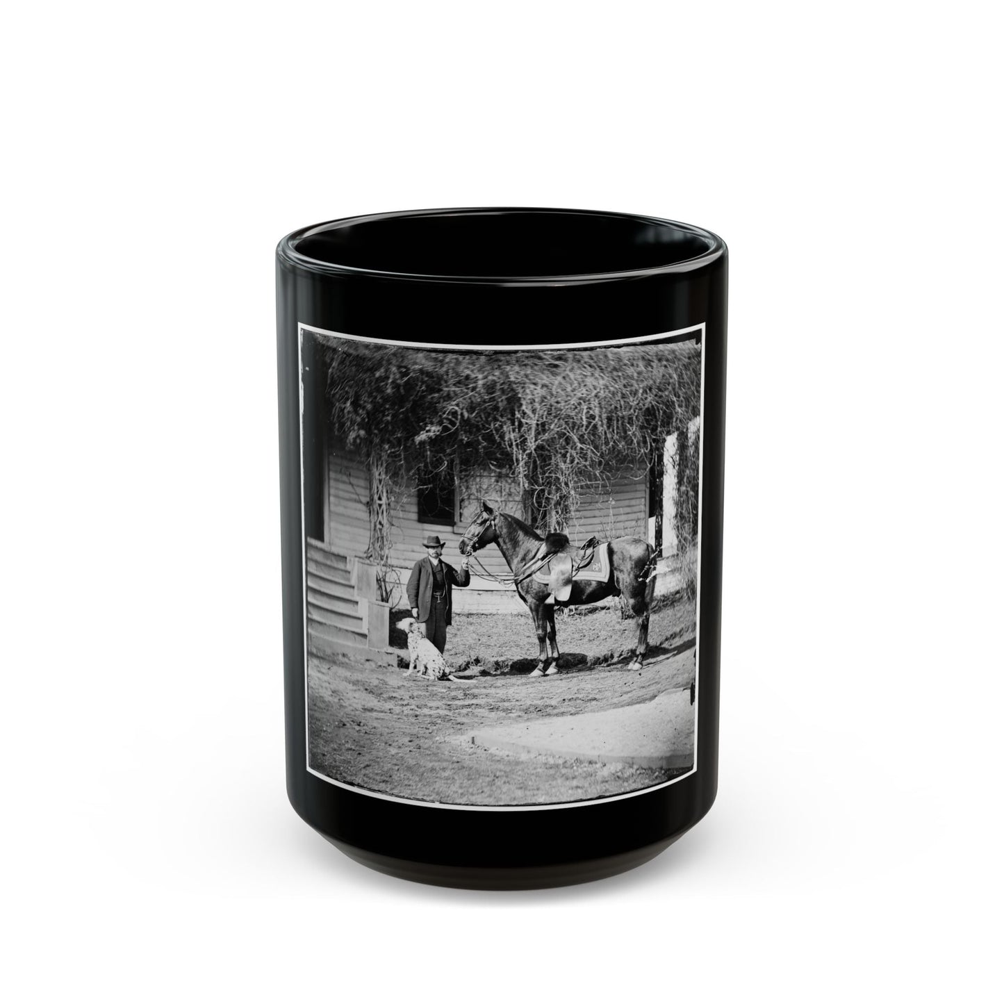 City Point, Virginia. Gen. Rufus Ingalls' Horse And Dog (U.S. Civil War) Black Coffee Mug