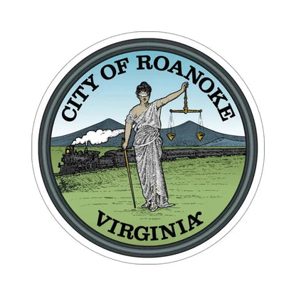 City Seal of Roanoke, VA USA STICKER Vinyl Die-Cut Decal 5 Inch - The Sticker Space