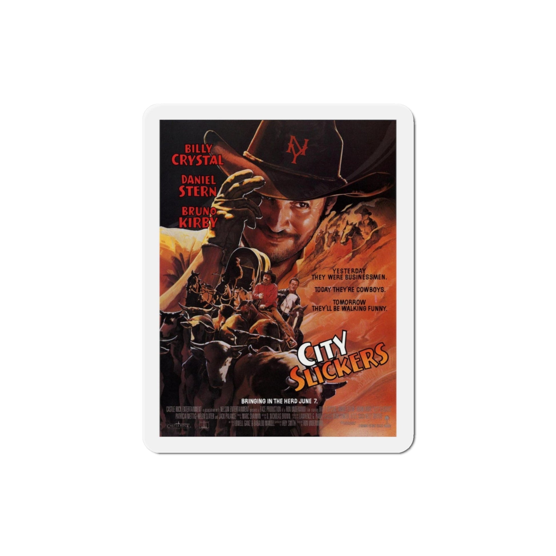 City Slickers 1991 Movie Poster Die-Cut Magnet-3" x 3"-The Sticker Space