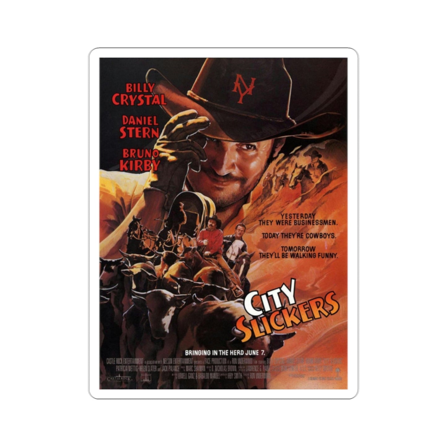 City Slickers 1991 Movie Poster STICKER Vinyl Die-Cut Decal-2 Inch-The Sticker Space