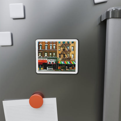 City Street (Magazine Illustration) Refrigerator Magnet-The Sticker Space