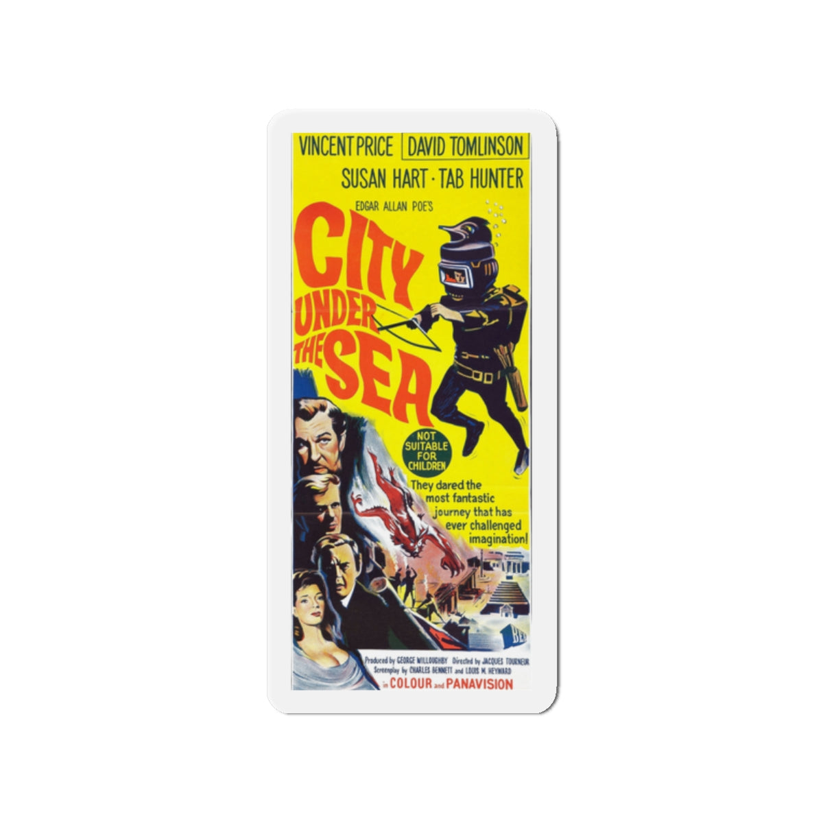 CITY UNDER THE SEA (WAR GODS OF THE DEEP) 1965 Movie Poster - Die-Cut Magnet-2" x 2"-The Sticker Space