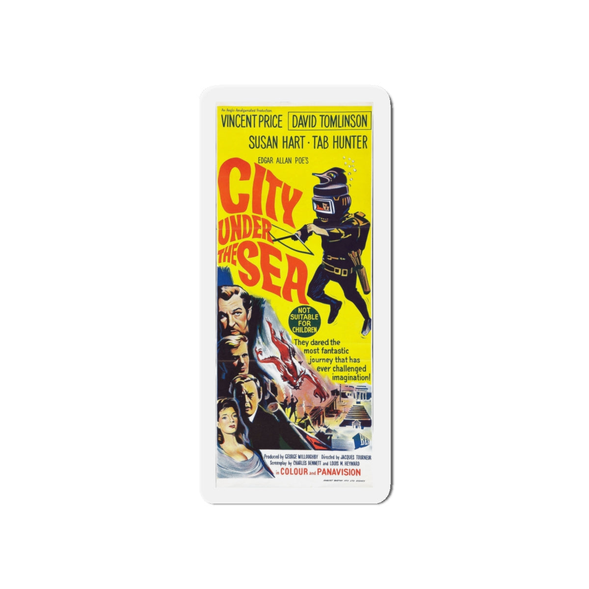 CITY UNDER THE SEA (WAR GODS OF THE DEEP) 1965 Movie Poster - Die-Cut Magnet-5" x 5"-The Sticker Space