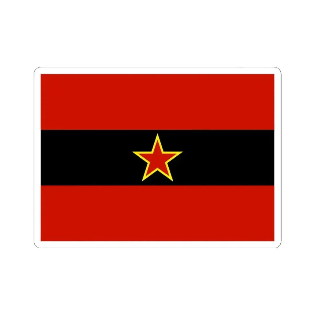 Civil Ensign of Albania 1945-1992 (Albania) STICKER Vinyl Kiss-Cut Decal 3 Inch White - The Sticker Space