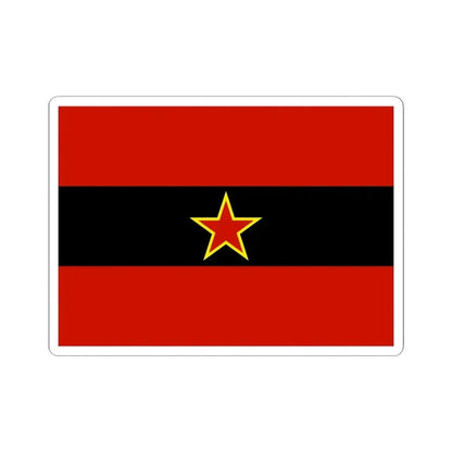 Civil Ensign of Albania 1945-1992 (Albania) STICKER Vinyl Kiss-Cut Decal 3 Inch White - The Sticker Space
