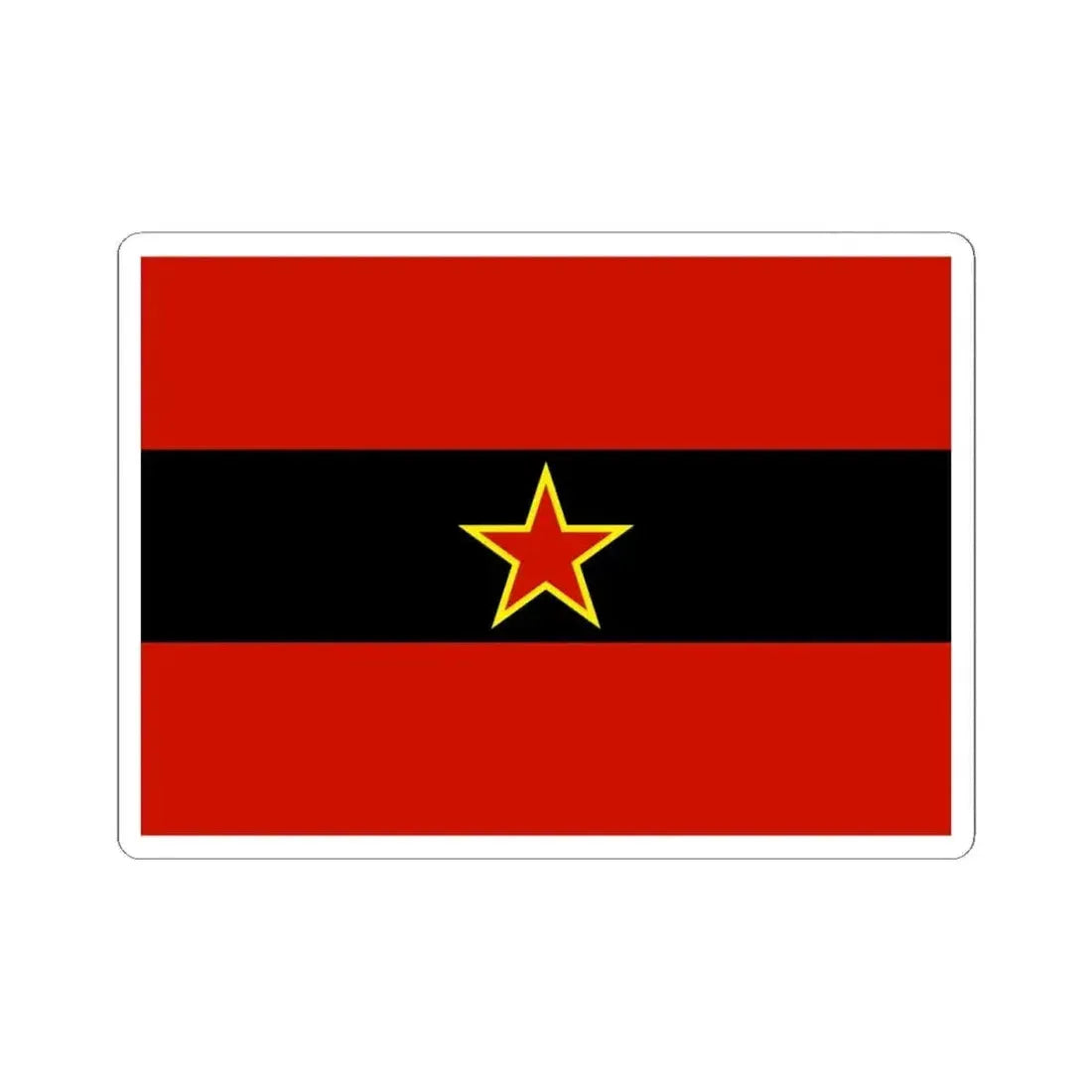 Civil Ensign of Albania 1945-1992 (Albania) STICKER Vinyl Kiss-Cut Decal 4 Inch White - The Sticker Space