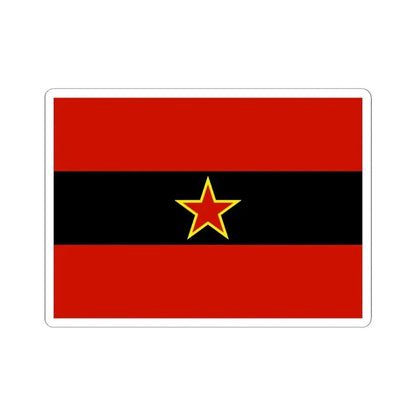 Civil Ensign of Albania 1945-1992 (Albania) STICKER Vinyl Kiss-Cut Decal 4 Inch White - The Sticker Space