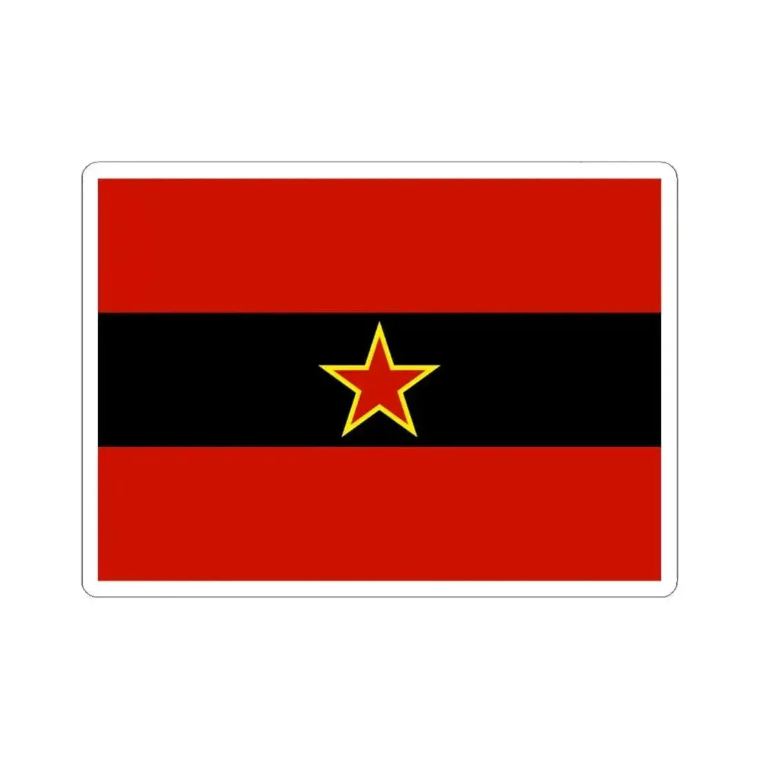 Civil Ensign of Albania 1945-1992 (Albania) STICKER Vinyl Kiss-Cut Decal 6 Inch White - The Sticker Space