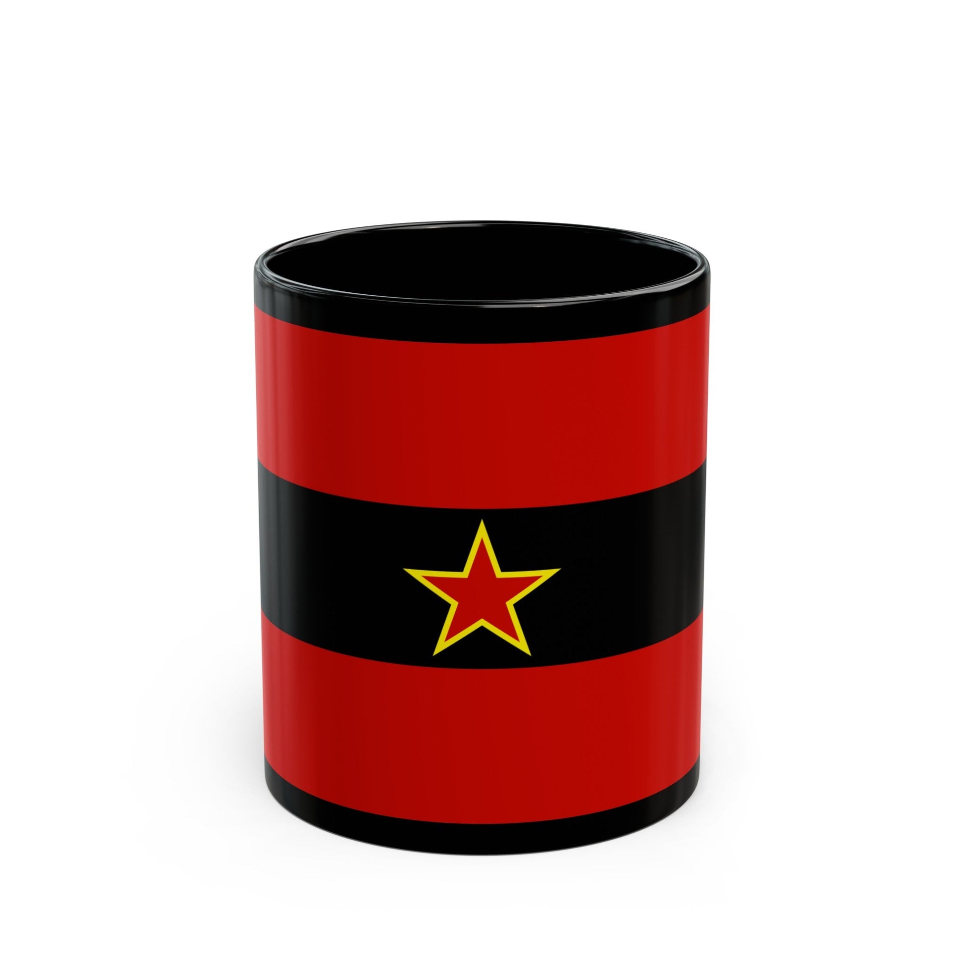 Civil Ensign of Albania 1945 to 1992 - Black Coffee Mug-11oz-The Sticker Space