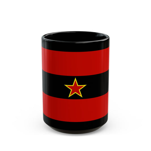 Civil Ensign of Albania 1945 to 1992 - Black Coffee Mug-15oz-The Sticker Space