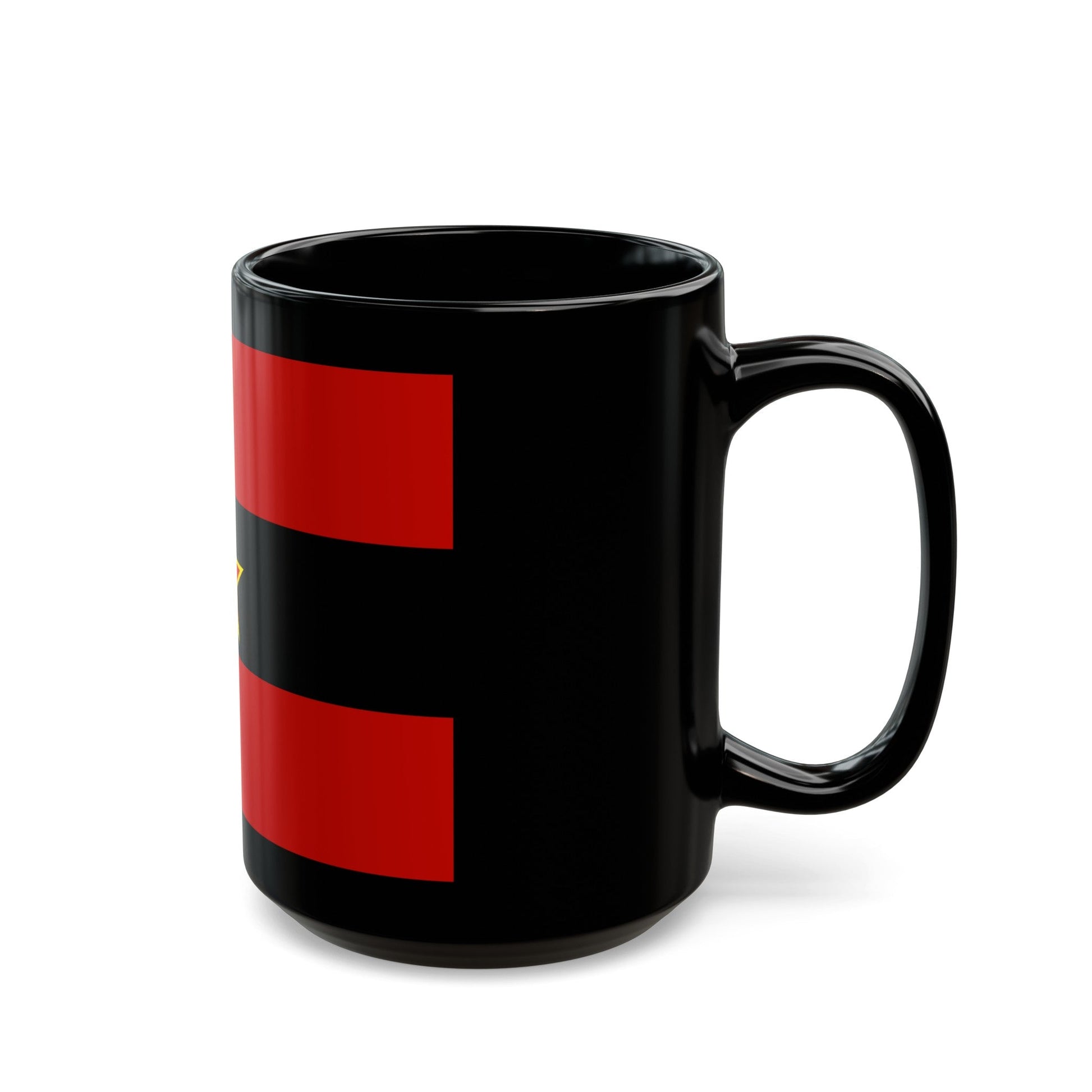 Civil Ensign of Albania 1945 to 1992 - Black Coffee Mug-The Sticker Space