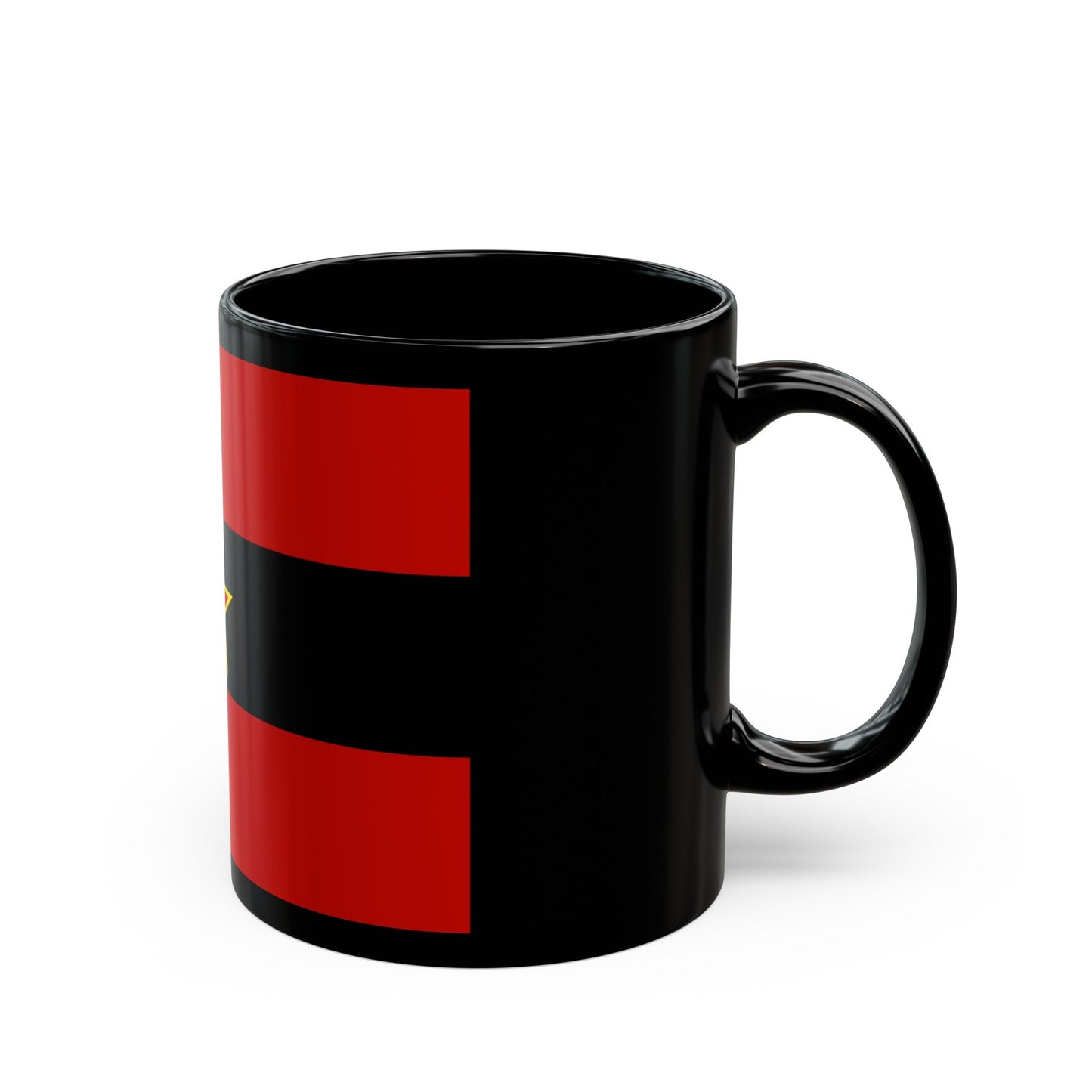 Civil Ensign of Albania 1945 to 1992 - Black Coffee Mug-The Sticker Space