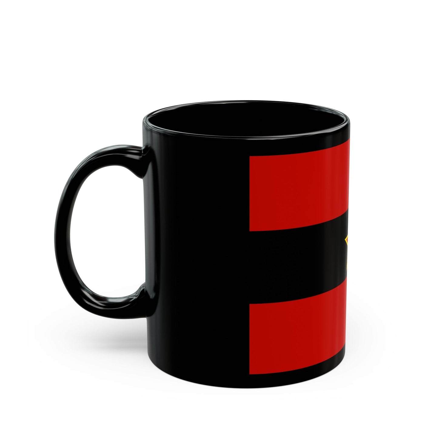 Civil Ensign of Albania 1945 to 1992 - Black Coffee Mug-The Sticker Space