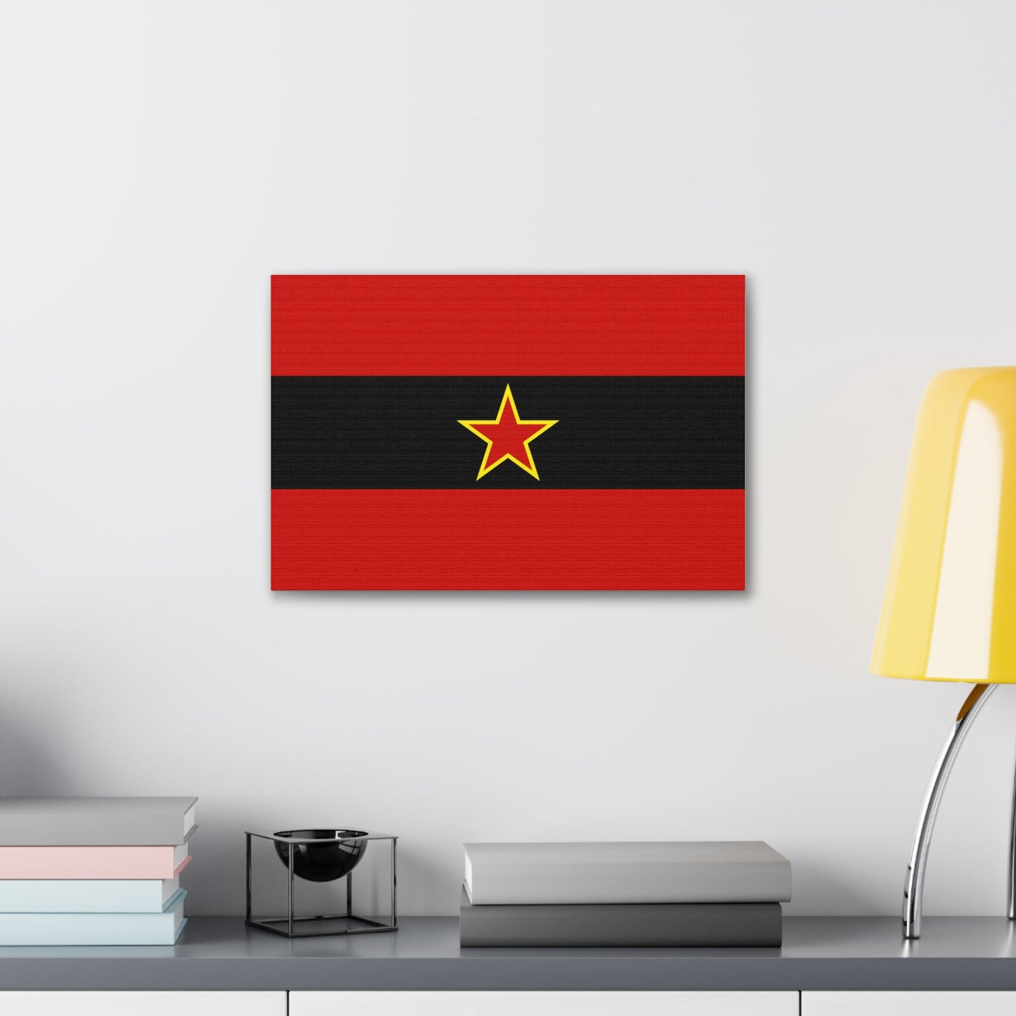 Civil Ensign of Albania 1945 to 1992 - Canvas Wall Art-The Sticker Space