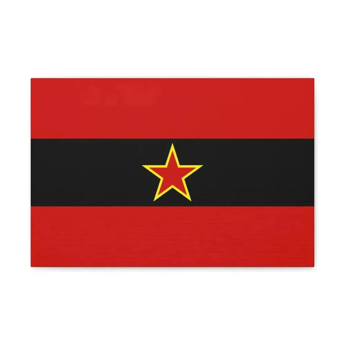 Civil Ensign of Albania 1945 to 1992 - Canvas Wall Art 18″ x 12″ 1.25" - The Sticker Space