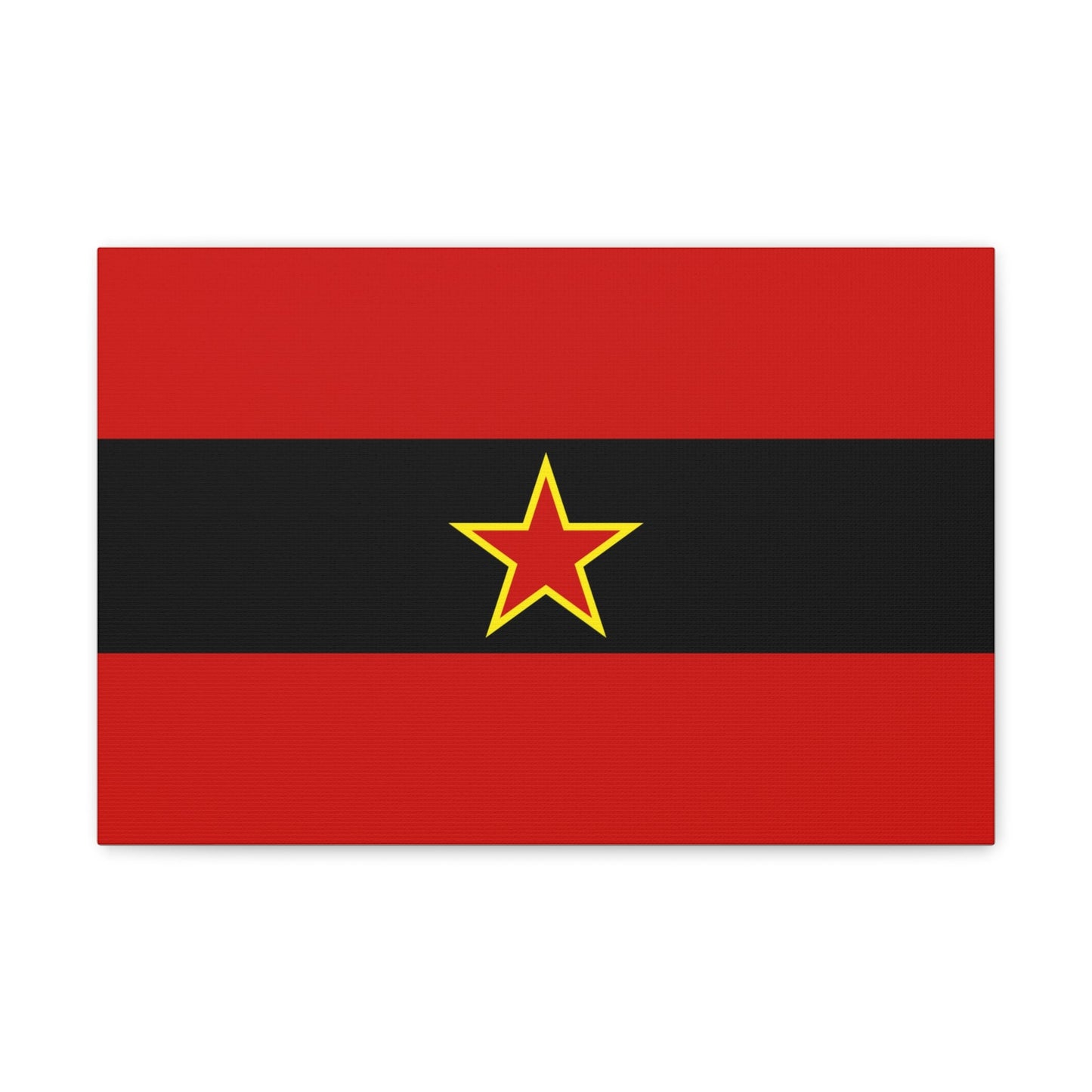 Civil Ensign of Albania 1945 to 1992 - Canvas Wall Art-18″ x 12″-The Sticker Space