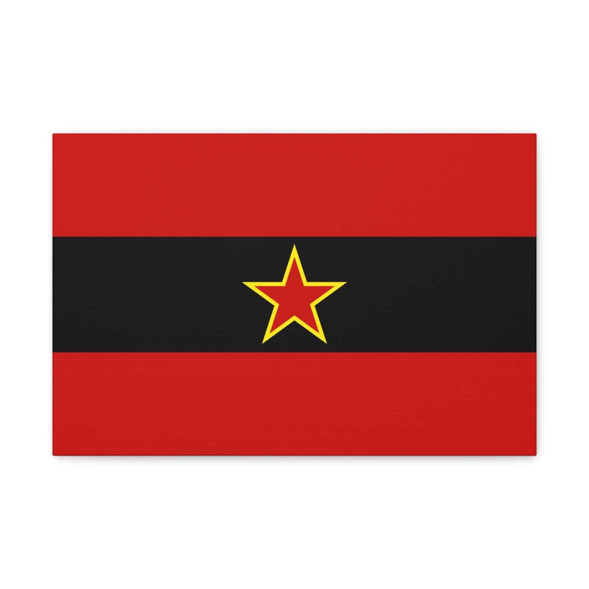 Civil Ensign of Albania 1945 to 1992 - Canvas Wall Art-18″ x 12″-The Sticker Space