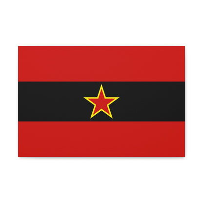 Civil Ensign of Albania 1945 to 1992 - Canvas Wall Art-18″ x 12″-The Sticker Space