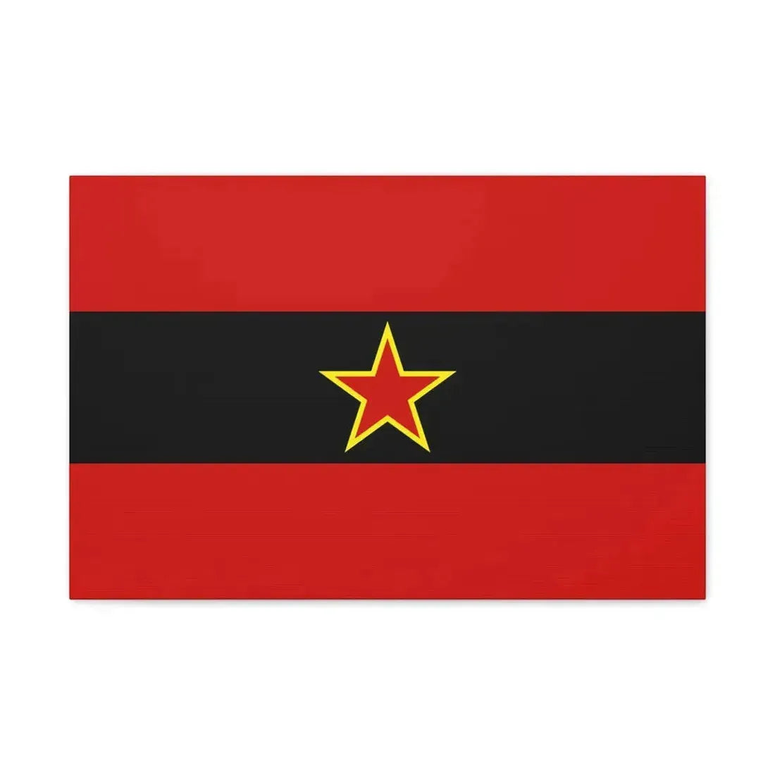 Civil Ensign of Albania 1945 to 1992 - Canvas Wall Art 24″ x 16″ 1.25" - The Sticker Space