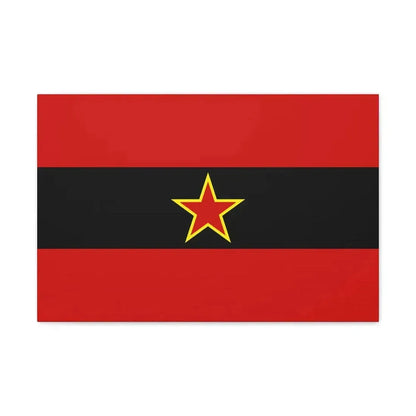 Civil Ensign of Albania 1945 to 1992 - Canvas Wall Art 24″ x 16″ 1.25" - The Sticker Space