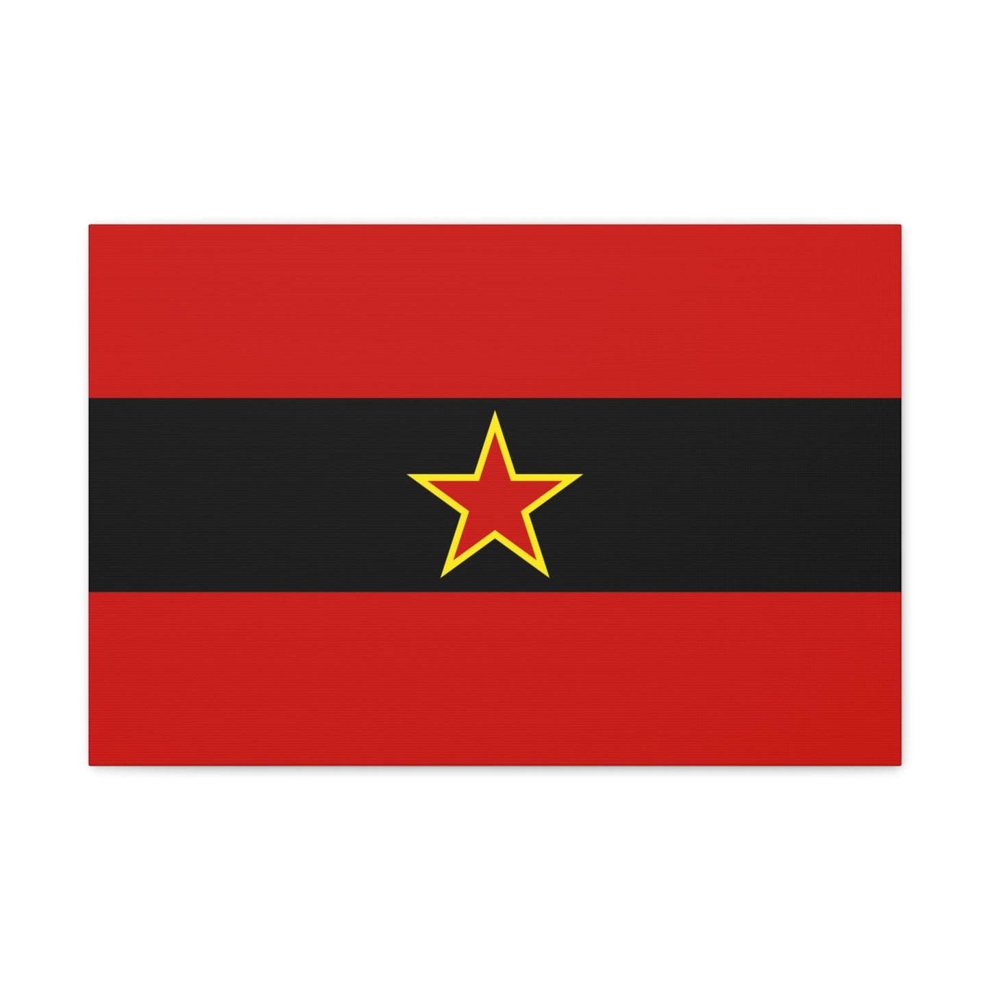 Civil Ensign of Albania 1945 to 1992 - Canvas Wall Art-24″ x 16″-The Sticker Space