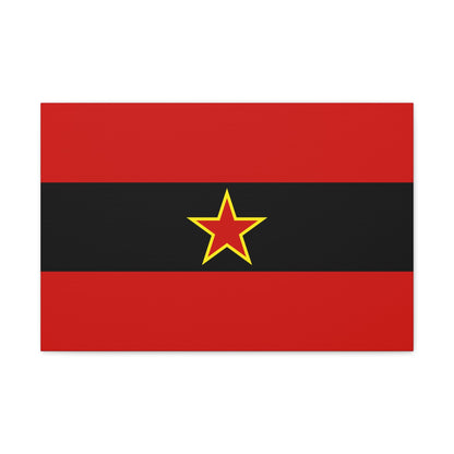 Civil Ensign of Albania 1945 to 1992 - Canvas Wall Art-24″ x 16″-The Sticker Space