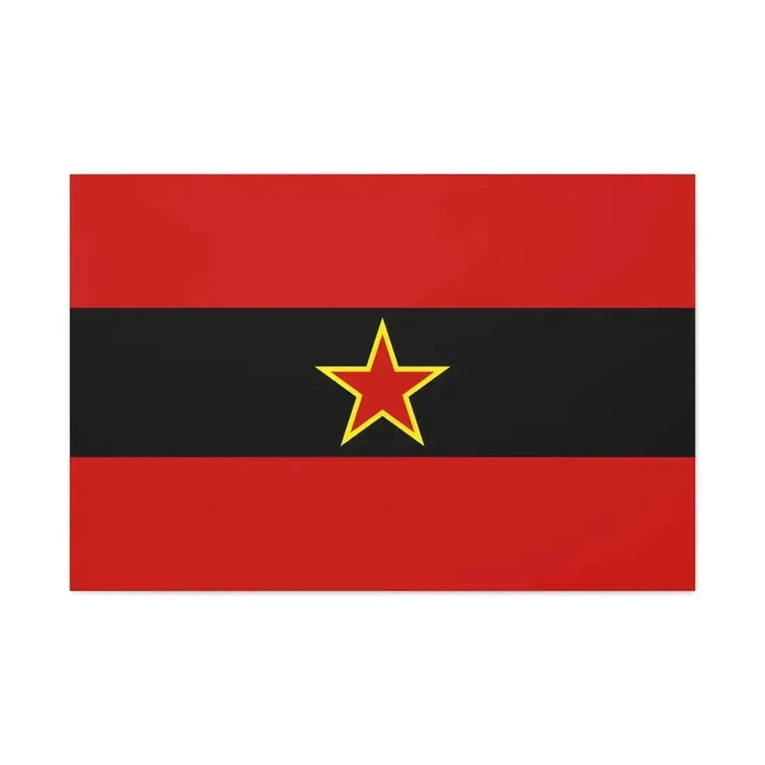 Civil Ensign of Albania 1945 to 1992 - Canvas Wall Art 36" x 24" 1.25" - The Sticker Space