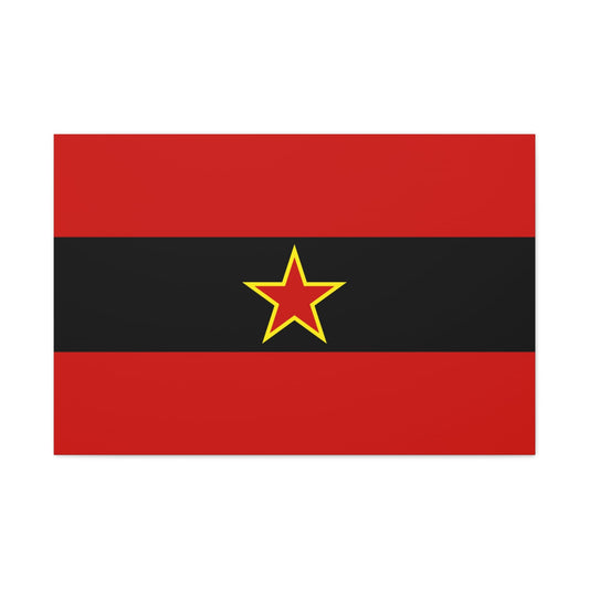 Civil Ensign of Albania 1945 to 1992 - Canvas Wall Art-36" x 24"-The Sticker Space