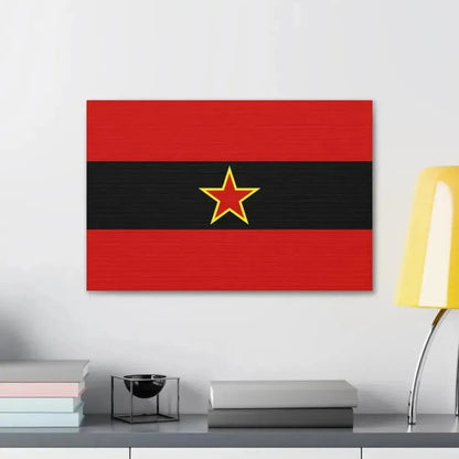 Civil Ensign of Albania 1945 to 1992 - Canvas Wall Art - The Sticker Space