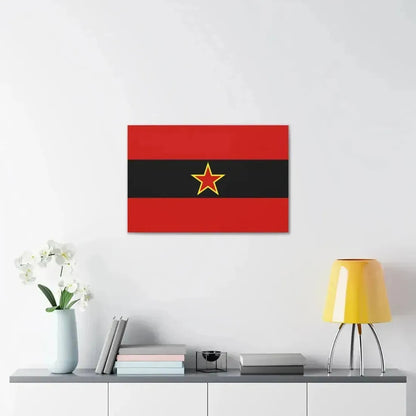 Civil Ensign of Albania 1945 to 1992 - Canvas Wall Art - The Sticker Space
