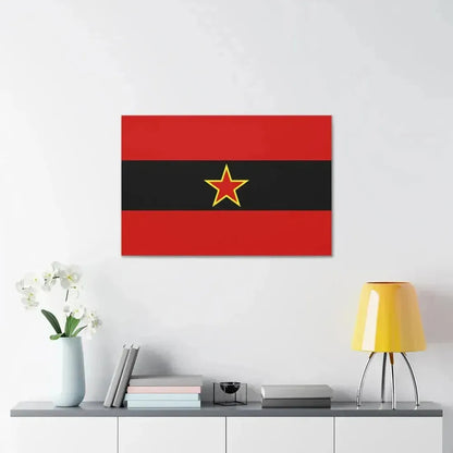 Civil Ensign of Albania 1945 to 1992 - Canvas Wall Art - The Sticker Space