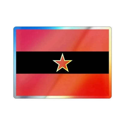 Civil Ensign of Albania 1945 to 1992 Holographic STICKER Die-Cut Vinyl Decal 2 Inch - The Sticker Space