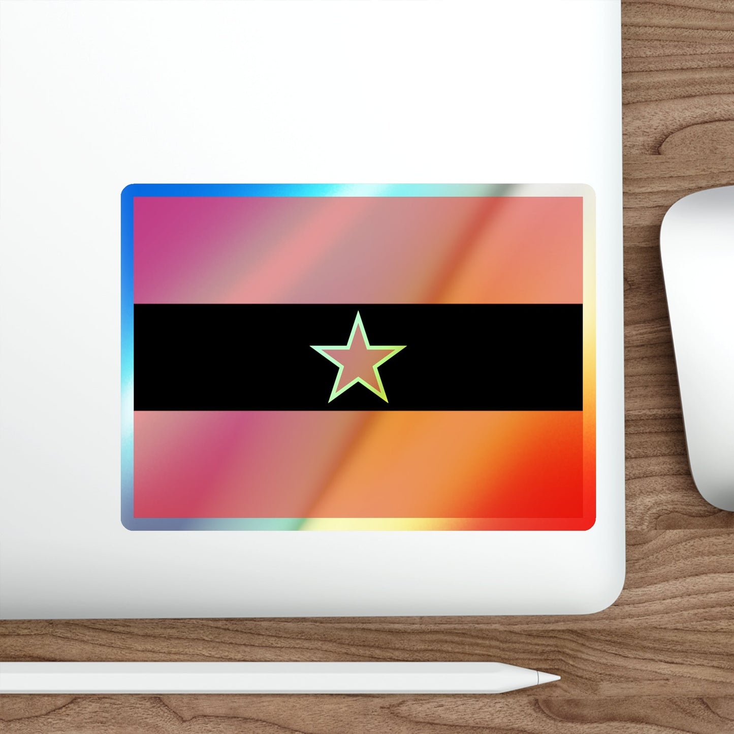 Civil Ensign of Albania 1945 to 1992 Holographic STICKER Die-Cut Vinyl Decal-The Sticker Space