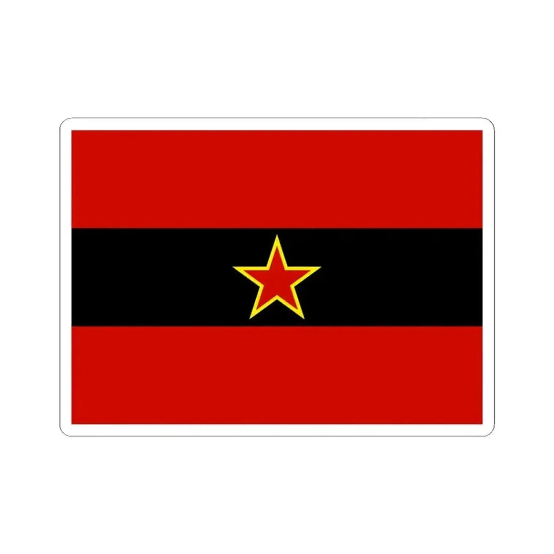 Civil Ensign of Albania 1945 to 1992 - STICKER Vinyl Kiss-Cut Decal 3 Inch White - The Sticker Space