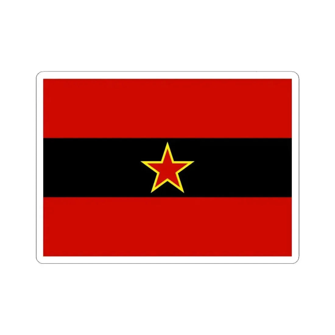 Civil Ensign of Albania 1945 to 1992 - STICKER Vinyl Kiss-Cut Decal 6 Inch White - The Sticker Space