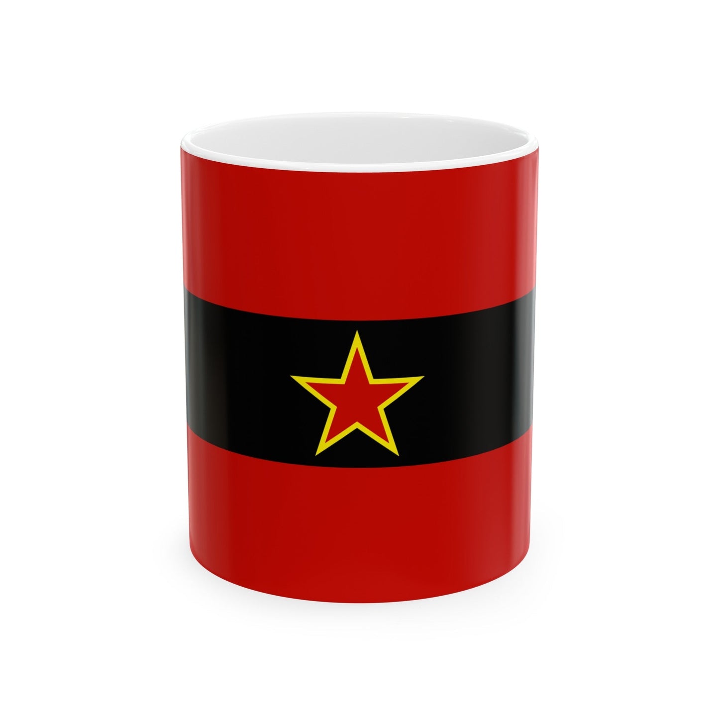 Civil Ensign of Albania 1945 to 1992 - White Coffee Mug-11oz-The Sticker Space