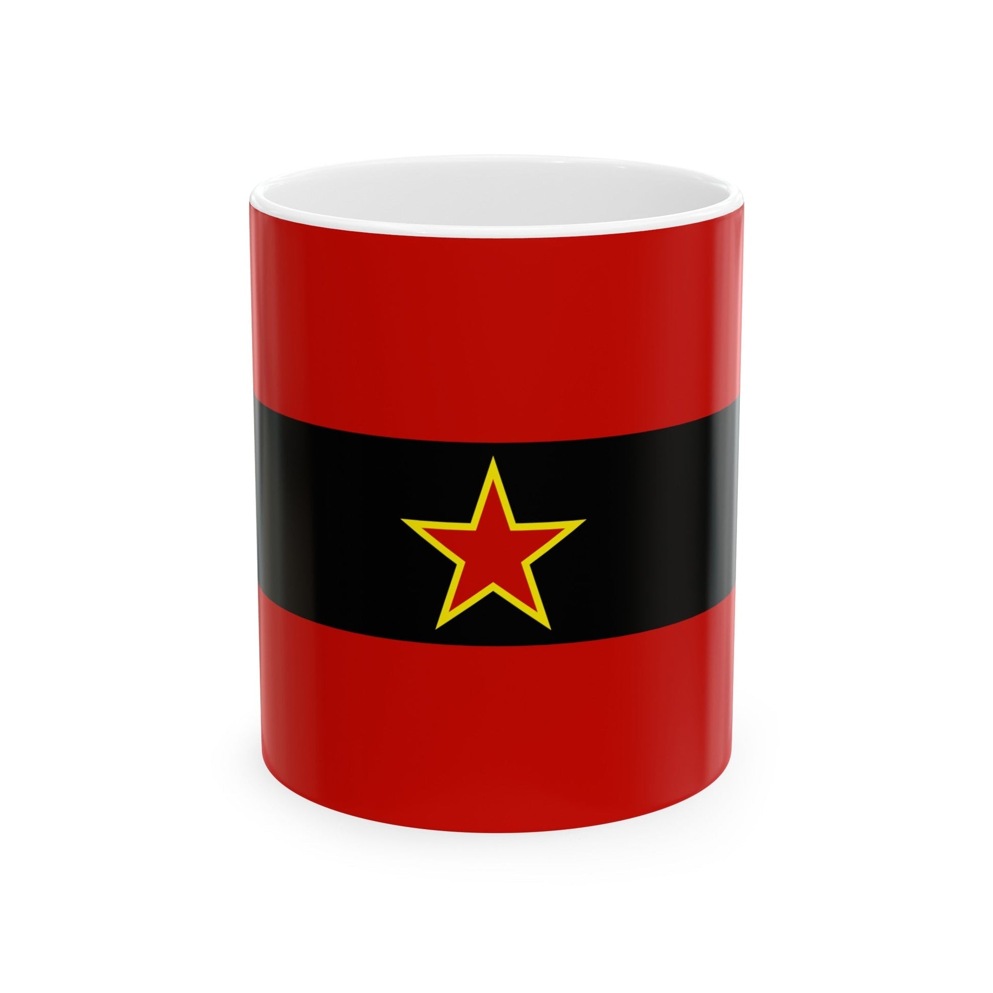 Civil Ensign of Albania 1945 to 1992 - White Coffee Mug-11oz-The Sticker Space